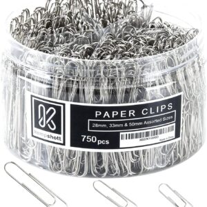 750 Paper Clips Assorted Sizes Small,